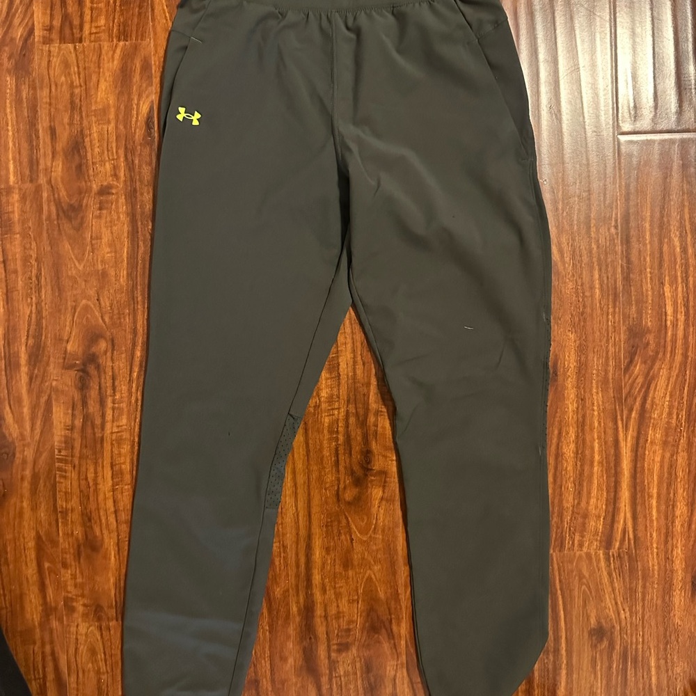Under Armour green Athletic Joggers with Lime Logo